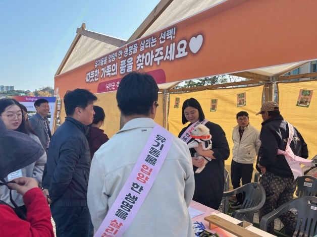 부안군, 유기동물 입양 홍보부스 운영...