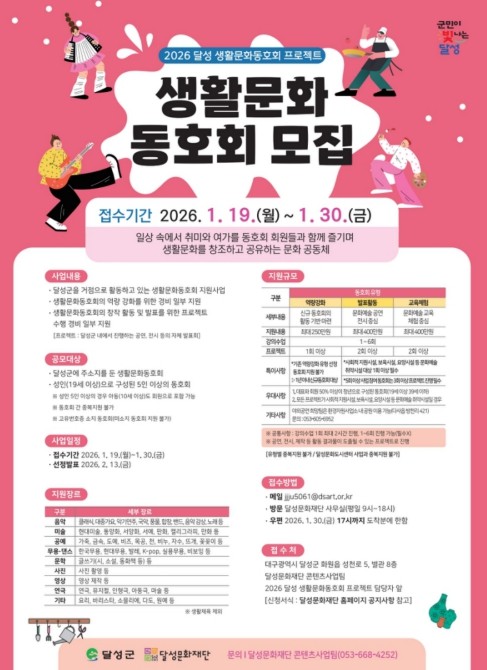 (재)달성문화재단, 최대 400만 ...